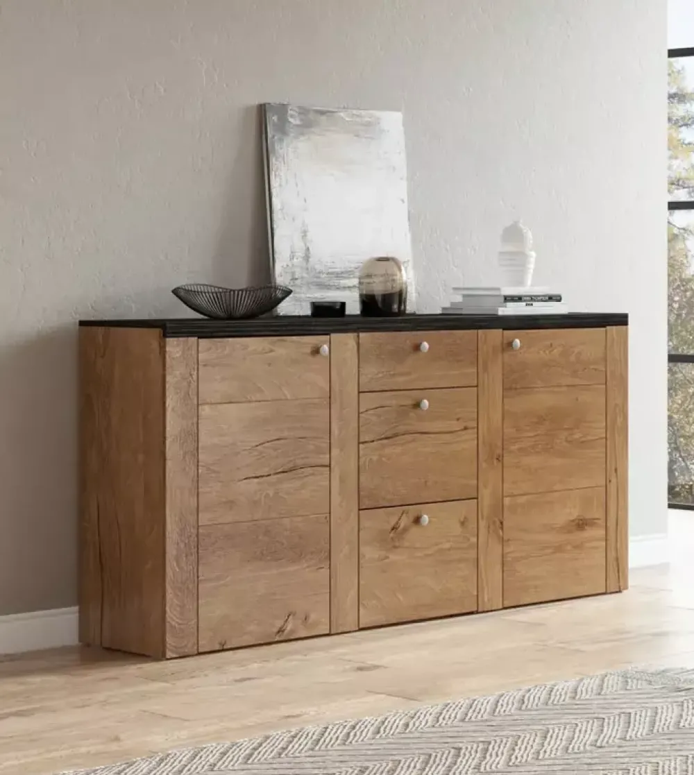 Zestawy Mebli Do Salonu|Komody>Helvetia Komoda do salonu 176 cm LARONA dąb lefkas