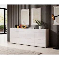 Zestawy Mebli Do Salonu|Komody></noscript>Helvetia Komoda do salonu 208 cm TENDER połysk biały