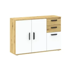 Zestawy Mebli Do Sypialni|Komody>INTER MEBLE Komoda do salonu 107 cm trzydrzwiowa z szufladami BOSCO dąb artisan