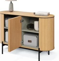 Zestawy Mebli Do Salonu|Komody>lenart. Komoda do salonu 120 cm z półkami w stylu boho ROTTO