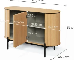 Zestawy Mebli Do Salonu|Komody></noscript>lenart. Komoda do salonu 120 cm z półkami w stylu boho ROTTO