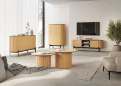 Zestawy Mebli Do Salonu|Komody></noscript>lenart. Komoda do salonu 120 cm z półkami w stylu boho ROTTO