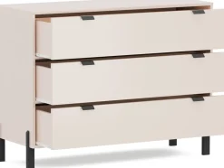 Komody>Stolar Komoda do salonu 109 cm z szufladami beż piaskowy CALISSA