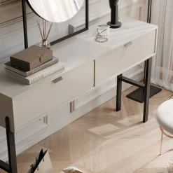 Komody></noscript>Stolar Komoda do salonu 109 cm z szufladami beż piaskowy CALISSA