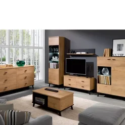 Witryny|Komody>JUREK Komoda do salonu dąb lefkas jasny 101 cm JOHNY