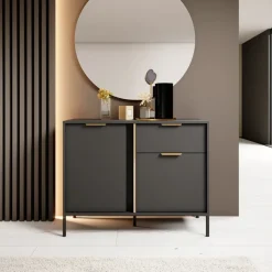 Komody></noscript>LASKI Komoda do salonu LECCE antracyt