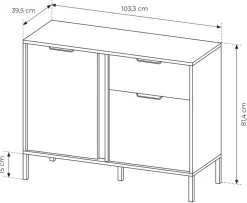Komody></noscript>LASKI Komoda do salonu LECCE antracyt