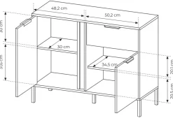 Komody></noscript>LASKI Komoda do salonu LECCE antracyt