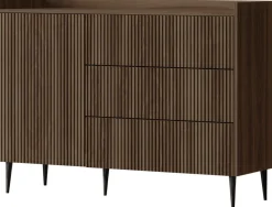 Zestawy Mebli Do Salonu|Komody></noscript>JUREK Komoda do salonu na nóżkach nowoczesna 126 cm ASPERO orzech