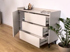 Zestawy Mebli Do Salonu|Komody></noscript>JUREK Komoda do salonu na nóżkach nowoczesna 126 cm ASPERO orzech