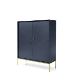 Komody></noscript>PIASKI Komoda do salonu nowoczesna MONTI granat złoty granatowy