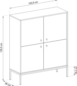 Komody></noscript>PIASKI Komoda do salonu z drzwiami MONTI beż
