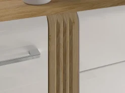 Komody></noscript>ML Meble Komoda do salonu z szufladami 134 cm ADAGIO biały połysk