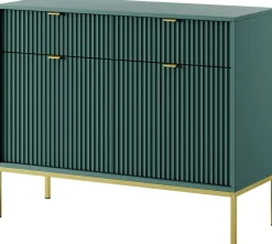 Zestawy Mebli Do Salonu|Komody></noscript>PIASKI Komoda do salonu z szufladami 104 cm AVANTI ryflowane fronty labrador