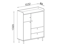 Zestawy Mebli Do Salonu|Komody></noscript>MEBLAR Komoda do salonu z szufladami GAVIA beż piaskowy