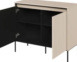 Komody|Zestawy Mebli Do Salonu>lenart. Komoda dwudrzwiowa do salonu z oświetleniem i półkami TREND