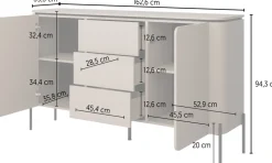 Komody></noscript>Helvetia Komoda dwudrzwiowa do salonu 162 cm z szufladami i półkami congo BELLO
