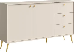 Komody>MEBLOSIEK Komoda dwudrzwiowa ROSEA 156 cm do salonu beż piaskowy