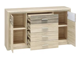 Meble Młodzieżowe|Zestawy Mebli Do Salonu>ML Meble Komoda dwudrzwiowa z szufladami 165 cm CASTEL dąb sonoma