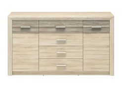 Meble Młodzieżowe|Zestawy Mebli Do Salonu></noscript>ML Meble Komoda dwudrzwiowa z szufladami 165 cm CASTEL dąb sonoma