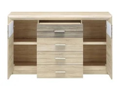 Meble Młodzieżowe|Zestawy Mebli Do Salonu></noscript>ML Meble Komoda dwudrzwiowa z szufladami 165 cm CASTEL dąb sonoma