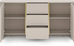 Komody|Zestawy Mebli Do Salonu>PIASKI Komoda dwudrzwiowa z szufladami 168 cm BELVI kaszmir