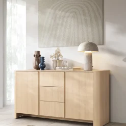 Komody>PIASKI Komoda dwudrzwiowa z szufladami 168 cm dąb vicenza BELVI dąb vincenza