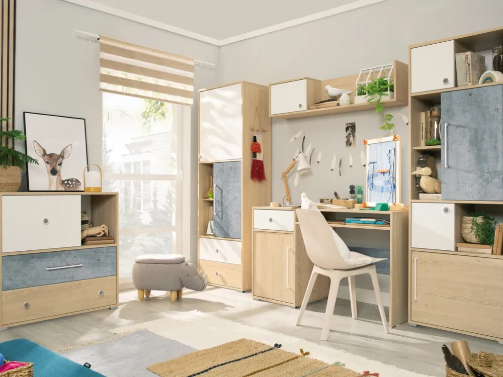 Meble Dla Dzieci|Zestawy Mebli Młodzieżowych>MEBLAR Komoda młodzieżowa 90 cm z trzema szufladami SLEEK