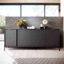 Komody></noscript>LASKI Komoda nowoczesna LECCE antracyt