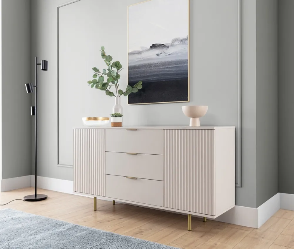 Zestawy Mebli Do Salonu|Komody>GiB Meble Komoda nowoczesna na nóżkach do salonu 150 cm NAMASTE kaszmir