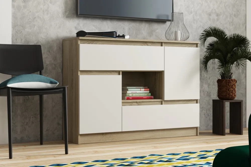 Komody>Meblohand Komoda pod telewizor do salonu 120 cm AMPARO dąb sonoma