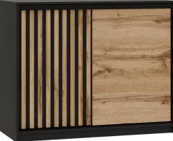 Komody>BROMARKT Komoda przesuwna 120 cm z lamelami i drążkiem do sypialni LOFT