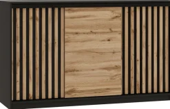 Komody>BROMARKT Komoda przesuwna 160 cm z szufladami i drążkiem LOFT z lamelami