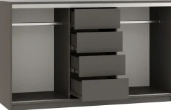 Komody>BROMARKT Komoda przesuwna 160 cm z szufladami do sypialni TOP grafit