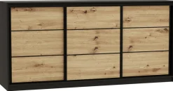 Komody>BROMARKT Komoda przesuwna do sypialni z szufladami 200 cm LOFT dąb artisan