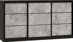 Komody>BROMARKT Komoda przesuwna z drążkiem i szufladami 180 cm LOFT beton