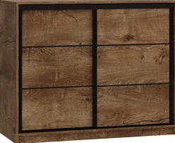 Komody>BROMARKT Komoda przesuwna z szufladami i drążkiem 120 cm LOFT dąb lefkas