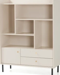 Zestawy Mebli Do Salonu|Komody>MEBLAR Komoda regał na książki z szufladami 103,5 cm GAVIA beż piaskowy