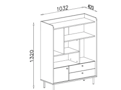 Zestawy Mebli Do Salonu|Komody></noscript>MEBLAR Komoda regał na książki z szufladami 103,5 cm GAVIA beż piaskowy