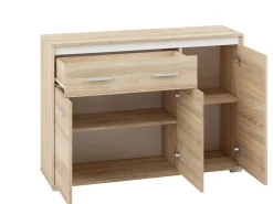 Zestawy Mebli Do Salonu|Zestawy Mebli Młodzieżowych></noscript>ML Meble Komoda trzydrzwiowa z szufladą 120 cm AVO dąb sonoma