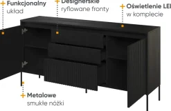 Komody|Zestawy Mebli Do Salonu></noscript>lenart. Komoda w stylu nowoczesnym z szufladami do salonu TREND czarny