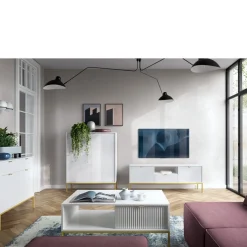 Komody></noscript>PIASKI Komoda wysoka nowoczesna biała AVANTI biały