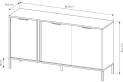 Komody></noscript>LASKI Komoda z drzwiami 153 cm LECCE antracyt