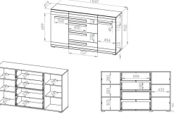 Zestawy Mebli Do Sypialni|Zestawy Mebli Do Salonu></noscript>ML Meble Komoda z drzwiami i szufladami 165 cm BLANCO sosna śnieżna