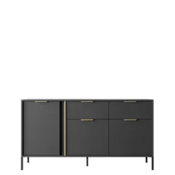 Komody>LASKI Komoda z drzwiami i szufladami 153cm LECCE antracyt