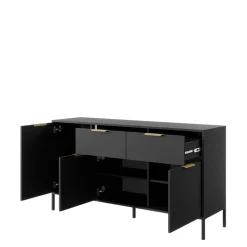 Komody></noscript>LASKI Komoda z drzwiami i szufladami 153cm LECCE antracyt