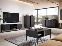 Komody></noscript>LASKI Komoda z drzwiami i szufladami 153cm LECCE antracyt