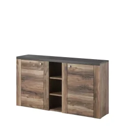 Komody>Helvetia komoda z półkami 155 cm LARONA orzech satin