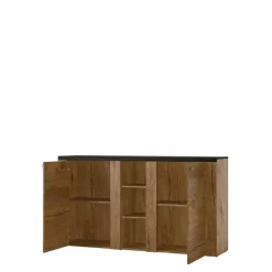 Komody>Helvetia komoda z półkami 155 cm LARONA orzech satin
