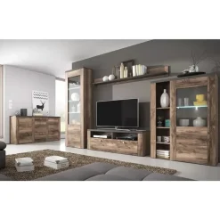 Komody></noscript>Helvetia komoda z półkami 155 cm LARONA orzech satin